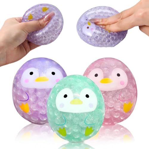 Shienfir Pinguin-Stressbälle für Erwachsene, weiche Fidget-Bälle gefüllt mit Wasserperlen, Mini-Stressbälle, Fidget-Spielzeug für Kinder und Erwachsene zum Entspannen und Konzentrieren, Stressa von Shienfir