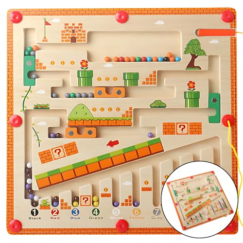 Magnetspiel Labyrinth Kinder, Montessori Spielzeug ab 3 4 5 6 Jahre, Holzspielzeug für Kinder, Magnet Spielzeug Motorikspielzeug, Pilzhaus Farbe Sortierspiel, Geburtstagsgeschenke für Mädchen Jungen Magnetspiel Labyrinth Kinder, Montessori Spielzeug ab 3 4 5 6 Jahre, Holzspielzeug für Kinder, Magnet Spielzeug Motorikspielzeug, Pilzhaus Farbe Sortierspiel, Geburtstagsgeschenke für Mädchen Jungen von ShifenHong
