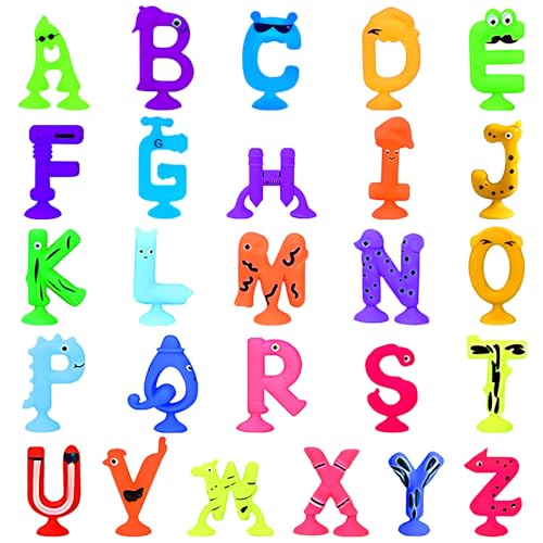 Saugnapf Spielzeug Kinder 26 Alphabet, Montessori Spielzeug ab 3 Jahre, Silikon Saugnapf Spielzeug Baby, Badespielzeug ab 3 jahre, Badewannenspielzeug, Sensorik Spielzeug für ab 3 Jahre Jungen Mädchen Saugnapf Spielzeug Kinder 26 Alphabet, Montessori Spielzeug ab 3 Jahre, Silikon Saugnapf Spielzeug Baby, Badespielzeug ab 3 jahre, Badewannenspielzeug, Sensorik Spielzeug für ab 3 Jahre Jungen Mädchen von ShifenHong
