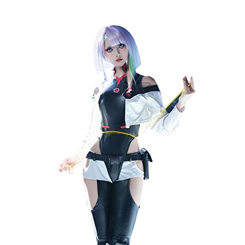 SHIKI Anime Damen Edgerunner Lucy Cosplay Kostüm Deluxe Punk Jacke Overall Halloween Outfit für Herren (XS-Lucy) von Shiki