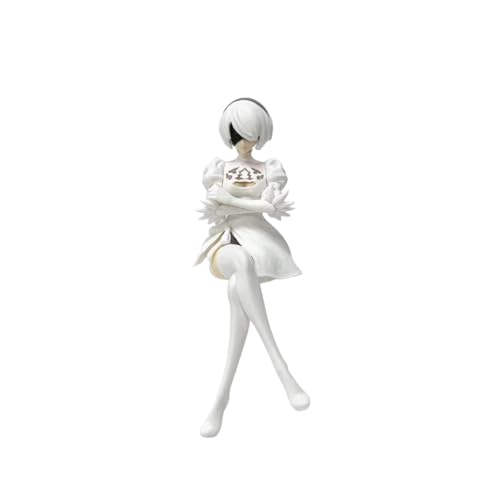 Shimely für Yorha Figur Handgefertigte PVC-Anime-Cartoon-Figuren, Anime-Charakter-Puppenmodelle, Charakter-Statue zum Sammeln,Geeignet für Personen ab 14 Jahren. (Weißer Mantel 2B) von Shimely