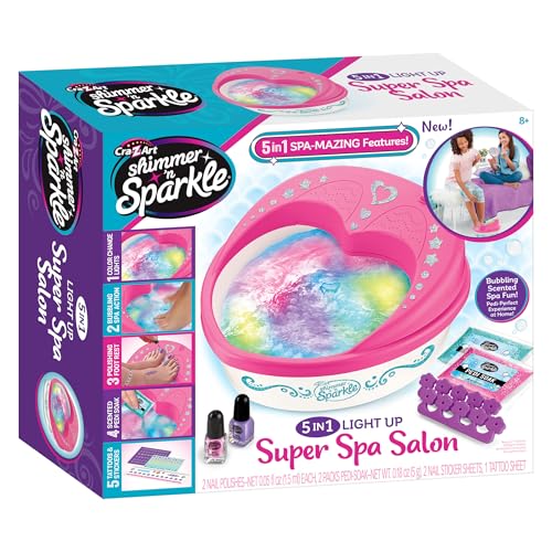 Shimmer N Sparkle Light Up 5-in-1 beleuchteter Super Spa-Salon, Pediküre-Set für zu Hause mit farbwechselnden Lichteffekten, Fußbad im Salon-Stil für Kinder und Erwachsene von Shimmer N Sparkle