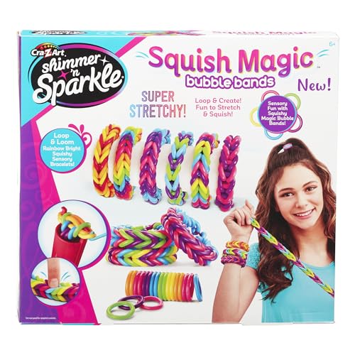 CRA-Z-ART Shimmer n Sparkle Squish Magic Bubble Bands Loom Band Making Kit, Freundschaftsarmbänder Bastelspielzeug Gummibänder-Set von CRA-Z-ART