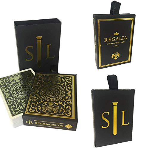 Regalia Deck, Spielkarten von Shin Lim, Goldfolie, zweischichtige Kartenhülle, belgisches Leinenpapier, B9 Finish, Luxus-Kartenspiel, Poker-Karten, Elite, Männergeschenk von Shin Lim