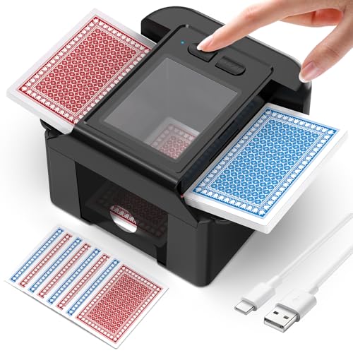 ShinePick Automatischer Kartenmischer, elektronischer Kartenmischer, wiederaufladbar, USB, automatisch/manuell, 2 Modi, 1-2 Brücken, für Kartenspiel/UNO/Poker/Texas Hold'em/Blackjack ShinePick Automatischer Kartenmischer, elektronischer Kartenmischer, wiederaufladbar, USB, automatisch/manuell, 2 Modi, 1-2 Brücken, für Kartenspiel/UNO/Poker/Texas Hold'em/Blackjack von ShinePick