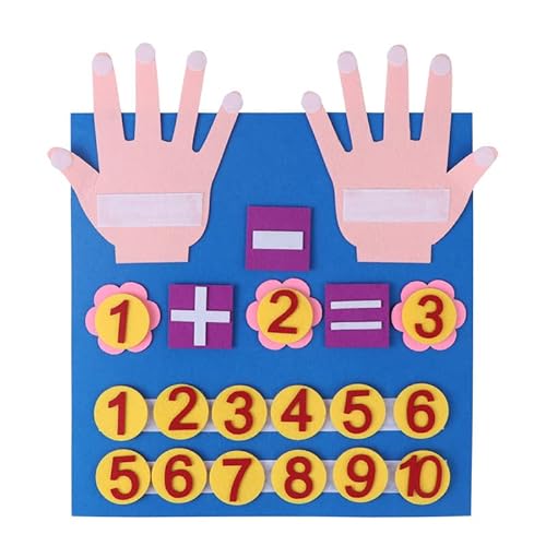 Filzbrett Finger Zahlen Zählspielzeug Lehrhilfen Zahlen Montessori Lernen Kleinkind für Kinder Filz Mathematik Addition und Subtraktion Lehre Früherziehung Spielzeug von Shinekoo