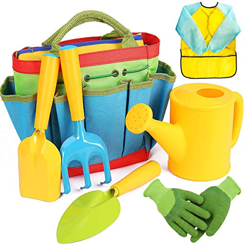 Shinelee 7 Stück Gartenspielzeug für Kinder Gartengeräte Gartenhandschuhe Kinder Garten Werkzeugtasche Gießkanne Schaufel Rechen Spaten Schürze Gartenwerkzeug Set für Kinder Jungen Mädchen Shinelee 7 Stück Gartenspielzeug für Kinder Gartengeräte Gartenhandschuhe Kinder Garten Werkzeugtasche Gießkanne Schaufel Rechen Spaten Schürze Gartenwerkzeug Set für Kinder Jungen Mädchen von Shinelee