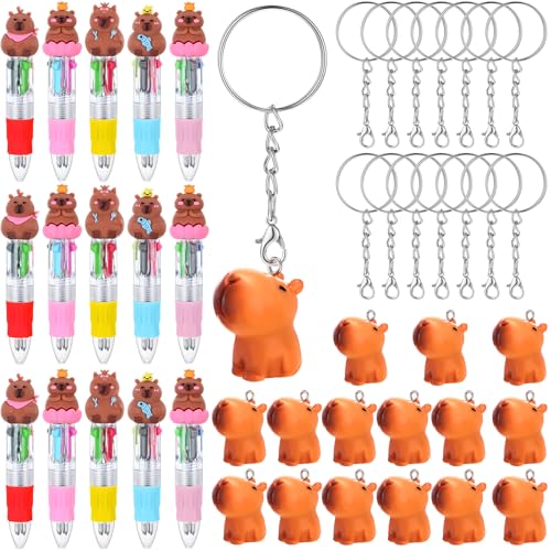 ShinyRelief Capybara Schreibwaren-Geschenke, 4-in-1 Capybara-Kugelschreiber mit Cartoon-Schlüsselanhängern, mehrfarbige Gelschreiber für Klassenzimmer, Belohnungen, Lehrer, Studenten ShinyRelief Capybara Schreibwaren-Geschenke, 4-in-1 Capybara-Kugelschreiber mit Cartoon-Schlüsselanhängern, mehrfarbige Gelschreiber für Klassenzimmer, Belohnungen, Lehrer, Studenten von ShinyRelief