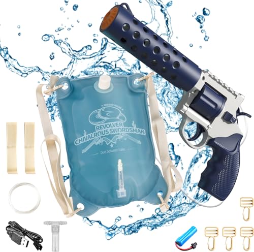 Shinybox Elektrische Wasserpistole für Kinder mit 1800CC Rucksack, Automatische Wasserpistole Elektrisch mit Großer Kapazität Rucksack Verstellbaren Riemen für Outdoor, Strandparty, Pool(Blau) von Shinybox