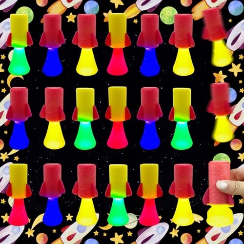 Shinybox LED Rakete Spielzeug - 18 Stück Spring Launchers, Leuchtspielzeug Partyartikel für Kinder, Glow in The Dark Party Mitgebsel Kindergeburtstag von Shinybox