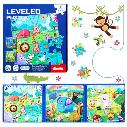 Shinybox Kinderpuzzle, Magnetische Puzzles für Kinder, Pädagogisches Spielzeug, Lernspielzeug für Kinder, Reisespiele Kinder, Spiele für Kinder im Auto, Flugzeug, Roadtrip, Reisespielzeug(Wald) von Shinybox