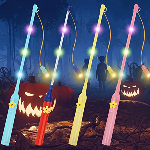 Shinybox Laternenstab, 4er 50cm Laternenstab mit LED für St Martin, Kinder Latern Sticks, LED Elektronischer Laternenstab Kinder, Kinder Elektrischer Stab für Martinstag/St. Martin's Day, Halloween von Shinybox