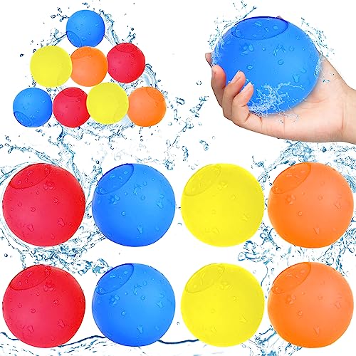 Shinybox Wasserbomben Bälle, 8 Stück Wiederverwendbare Wasserbomben, Bunte Silikon Wasserballons, Outdoor Spielzeug für Kinder Wasserspiele Kinder Wasserschlacht Spiel Sommerspaß(8 Stück) von Shinybox