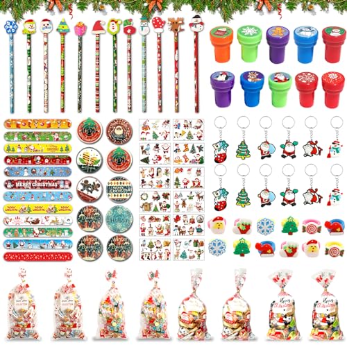 Shinybox Weihnachten Mitgebsel Set, 116 Stück Weihnachten Party Mitgebsel Spielzeug, Weinachts Geschenke für Kinder Spielzeug, Weihnachten Gastgeschenk für Geschenke Kindergeburtstag von Shinybox