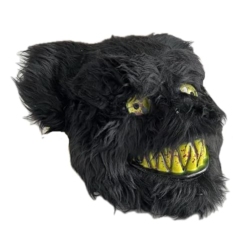 Shinyeagle Bärenmaske Halloween Maske Horror Erwachsene: Brauner Plüsch Teddy Bär Gruselige Masken ab 18 extrem-Realistische maske deko für for Karnevalsparty Cosplay (Schwarz) von Shinyeagle