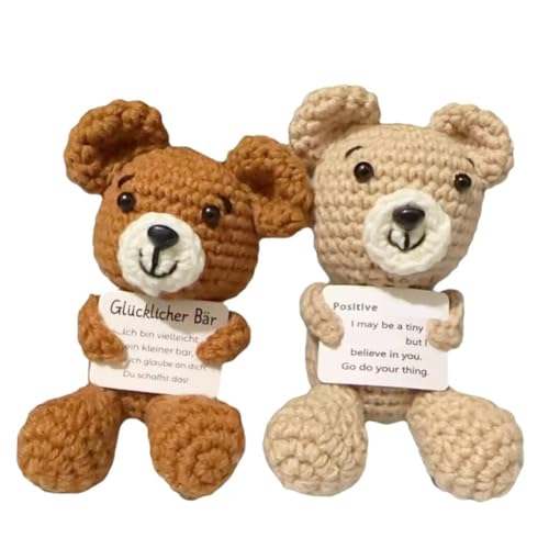 Shinyruo Positive Bär Häkeln, Positive Bär Emotionale Unterstützung Häkeln, Bär Niedliche Handgemachte Puppe Gestrickte Positive Geschenke Karte, Em mit Shinyruo Positive Bär Häkeln, Positive Bär Emotionale Unterstützung Häkeln, Bär Niedliche Handgemachte Puppe Gestrickte Positive Geschenke Karte, Em mit von Shinyruo