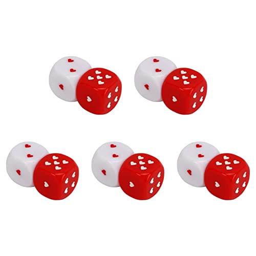Herz Würfel Set Mehrere Spielmethoden Sicher 5 Paar Mode Herz Würfel Rot Weiß für Zuhause oder Reisen Herz Würfel Set Mehrere Spielmethoden Sicher 5 Paar Mode Herz Würfel Rot Weiß für Zuhause oder Reisen von Shipenophy