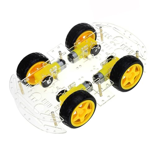Shipenophy 4wd Smart Robot Car Chassis Kit, Einfache Installation, Gute Direktionalität, Smart Car Robot, Großes Chassis, Multifunktionales, Flexibles Drehen für Unterhaltung von Shipenophy