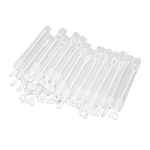 Shipenophy 96pcs Bubble -Zauberstäbe, Weiße Transparente Herzförmige Deckel Tragbare Bubble Sticks für Hochzeitsfeiern Urlaub Spaß, ABS -Material von Shipenophy