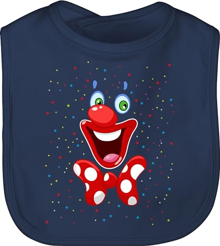 Shirtracer Baby Lätzchen - & Fasching - Clown Gesicht Karneval Kostüm Clownkostüm Witziges - Unisize - Navy Blau - fastnacht faschings fasnacht karnevals verkleidung kinderfasching carnival karneval- von Shirtracer
