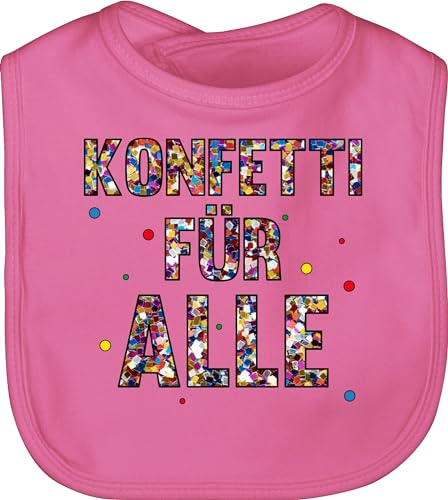 Baby Lätzchen - Karneval & Fasching - Konfetti für Alle - Unisize - Pink - karnaval kostium fasnet lustiges faschings karneval-klamotten fasching. fastnachts fasching- köstüme karneval& von Shirtracer