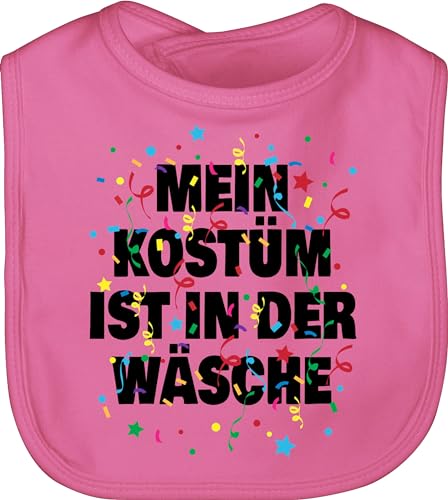 Baby Lätzchen - Karneval & Fasching - Mein Kostüm ist in der Wäsche Konfetti - Unisize - Pink - fastnacht faschings fasnacht karnevals verkleidung kinderfasching carnival karneval- köstüm von Shirtracer
