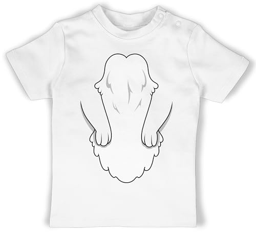 Baby T-Shirt Mädchen Jungen - Karneval & Fasching - Tier Kostüm - 1/3 Monate - Weiß - und lustiges karneval+rot+weiss jeck gärtner kölscher lustig fasching+verkleidung klamotten koelner von Shirtracer