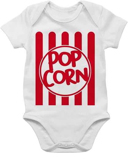 Shirtracer Baby Body Junge Mädchen - Karneval & Fasching - Popcorn Popcorners Popkorn Puffmais - 6/12 Monate - Weiß - karnaval kostium witzige faschings fasching. fastnachts fasching- köstüme kaneval von Shirtracer