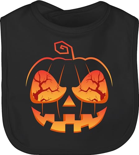 Shirtracer Baby Lätzchen - Halloween - Babys - Kürbis Gesicht Kürbiskostüm Kürbis Verkleidung - Unisize - Schwarz - halooween heloween gruselig gruseliges grusel heeloween hallowwee halloween. von Shirtracer