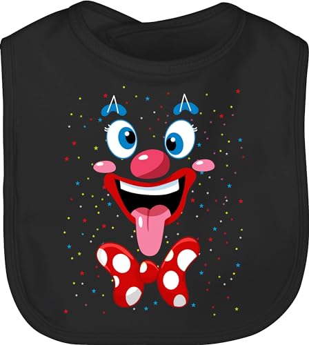 Shirtracer Baby Lätzchen - & - Clown Gesicht Kostüm Karneval Clownkostüm Lustig Fasching - Unisize - Schwarz - carnaval karnaval karnevall fashing karmeval faschings- köstüm karnival kinderfastnacht von Shirtracer