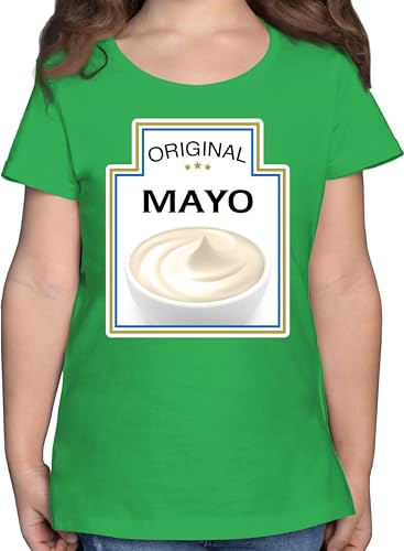 T-Shirt Mädchen - Karneval & Fasching - Mayo Kostüm Mayonnaise - 104 (3/4 Jahre) - Grün - karnaval carnival verkleidungen verkleidet „fasching“ karneval&fasching kinderfasching fastnacht von Shirtracer