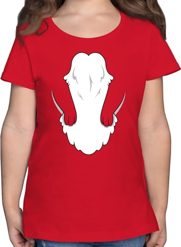 T-Shirt Mädchen - Karneval & Fasching - Tier Kostüm - 104 (3/4 Jahre) - Rot - kostùm kölsche 2023 rut und wiess kölner kölscher fasnacht zum koeln karneval+fasching für kinder jeck und. von Shirtracer
