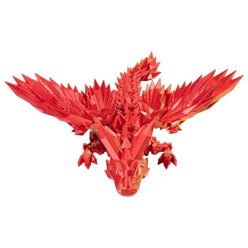 3D Gedruckter Drache Mit Flügeln, 3D Gedruckter Kristalldrache, Geheimnisvolle Drachen Spielzeug Realistische Beweglicher Drachen Figuren Schreibtischspielzeug Drachen Ornament Für Autos,Büros, Häuser von Shitafe