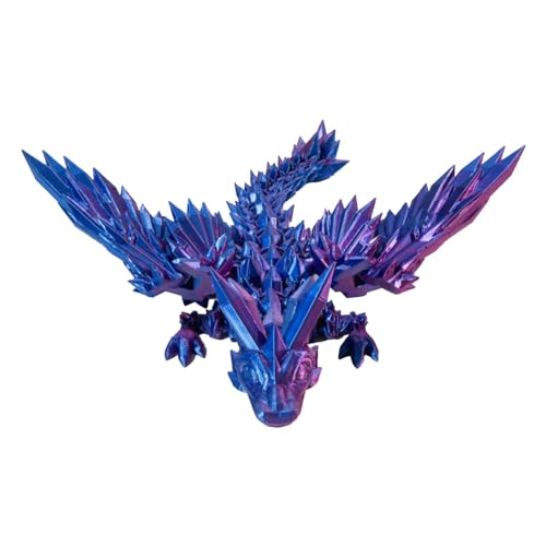 3D Gedruckter Drache Mit Flügeln, 3D Gedruckter Kristalldrache, Geheimnisvolle Drachen Spielzeug Realistische Beweglicher Drachen Figuren Schreibtischspielzeug Drachen Ornament Für Autos,Büros, Häuser von Shitafe