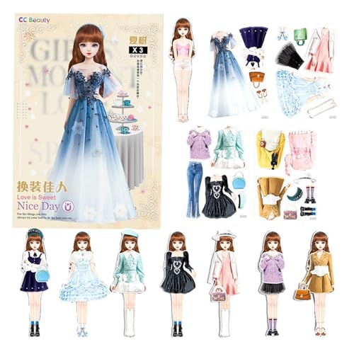 Magnetische Anziehpuppen, Magnetisches Spielzeug für Mädchen | Magnetische Anziehpuppen Set Mit Beautiful Kleidung Und Accessoires | Magnetische Prinzessinnen Dress Up Spielset Magnetische Anziehpuppen, Magnetisches Spielzeug für Mädchen | Magnetische Anziehpuppen Set Mit Beautiful Kleidung Und Accessoires | Magnetische Prinzessinnen Dress Up Spielset von Shitafe