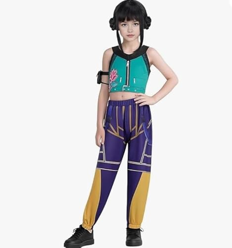 Shitafe K Pop Dämon Zoe-y Cosplay Kostüm für Kinder, Dämon Hunter Kostüm, Popsänger Zoe-y Idol Bühne Rollenspiel Outfits Komplettes Set Halloween Dress Up für Frauen Mädchen von Shitafe