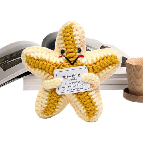 Shitafe Positiv Häkeltiere | Häkelseestern Plüsch Zum Festhalten Und Trösten - Gestricktes Inspirierendes Weiches Spielzeug Für Mädchen Geburtstagsgeschenk Schule Begleiter Deko von Shitafe