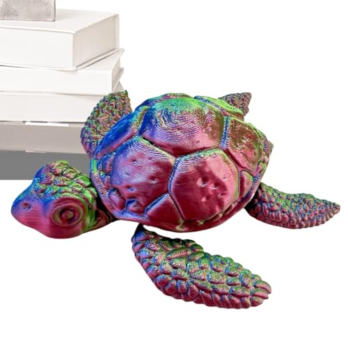 Shitafe Schildkröten Fidget Spielzeug,3D gedruckte bewegliche Meeresschildkröten Statue für den Tisch - Kompakte Tierfigur Interaktive Deko Jugendliche Erwachsene von Shitafe