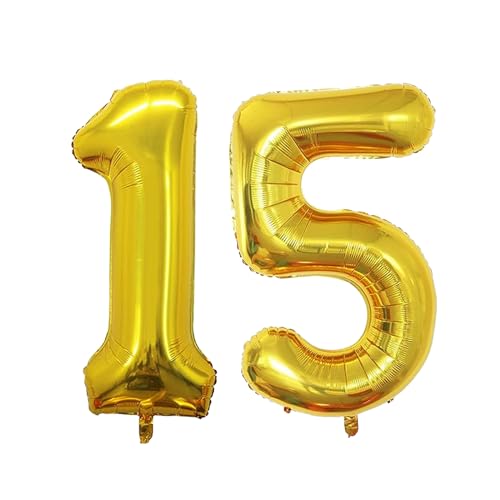 Geburtstag zahlen Luftballon 15 jahre-Gold XXL Jumbo Folienballon 40 Zoll – 101 cm Luftballons 15 Geburtstag Junge Mädchen Babyparty Geburtstagsdeko Jubiläumsparty Dekoration Geburtstag zahlen Luftballon 15 jahre-Gold XXL Jumbo Folienballon 40 Zoll – 101 cm Luftballons 15 Geburtstag Junge Mädchen Babyparty Geburtstagsdeko Jubiläumsparty Dekoration von Shixpiov