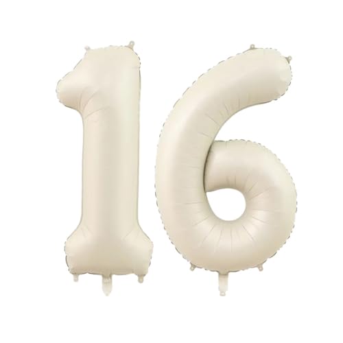 Geburtstag zahlen Luftballon 16 jahre-Cremeweiß XXL Jumbo Folienballon 40 Zoll – 101 cm Luftballons 16 Geburtstag Junge Mädchen Babyparty Geburtstagsdeko Jubiläumsparty Dekoration Geburtstag zahlen Luftballon 16 jahre-Cremeweiß XXL Jumbo Folienballon 40 Zoll – 101 cm Luftballons 16 Geburtstag Junge Mädchen Babyparty Geburtstagsdeko Jubiläumsparty Dekoration von shixpiov