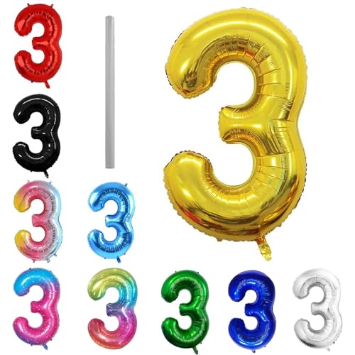 Geburtstag zahlen Luftballon 3 jahre-Gold XXL Jumbo Folienballon 40 Zoll – 101 cm Luftballons 3 Geburtstag Junge Mädchen Babyparty Geburtstagsdeko Jubiläumsparty Dekoration Geburtstag zahlen Luftballon 3 jahre-Gold XXL Jumbo Folienballon 40 Zoll – 101 cm Luftballons 3 Geburtstag Junge Mädchen Babyparty Geburtstagsdeko Jubiläumsparty Dekoration von Shixpiov