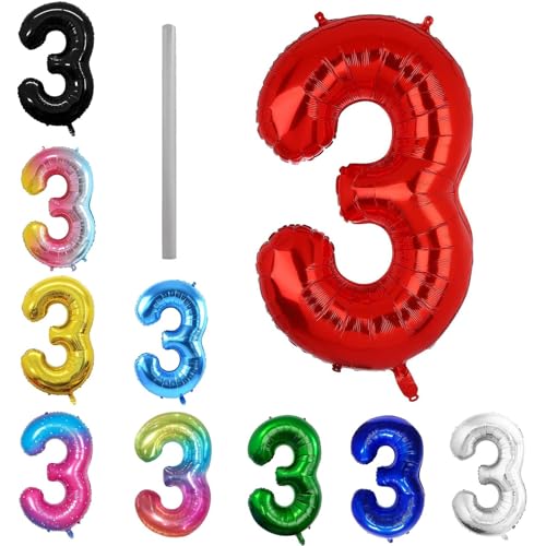 Geburtstag zahlen Luftballon 3 jahre-Rot XXL Jumbo Folienballon 40 Zoll – 101 cm Luftballons 3 Geburtstag Junge Mädchen Babyparty Geburtstagsdeko Jubiläumsparty Dekoration Geburtstag zahlen Luftballon 3 jahre-Rot XXL Jumbo Folienballon 40 Zoll – 101 cm Luftballons 3 Geburtstag Junge Mädchen Babyparty Geburtstagsdeko Jubiläumsparty Dekoration von Shixpiov