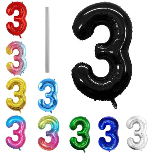 Geburtstag zahlen Luftballon 3 jahre-Schwarz XXL Jumbo Folienballon 40 Zoll – 101 cm Luftballons 3 Geburtstag Junge Mädchen Babyparty Geburtstagsdeko Jubiläumsparty Dekoration Geburtstag zahlen Luftballon 3 jahre-Schwarz XXL Jumbo Folienballon 40 Zoll – 101 cm Luftballons 3 Geburtstag Junge Mädchen Babyparty Geburtstagsdeko Jubiläumsparty Dekoration von Shixpiov