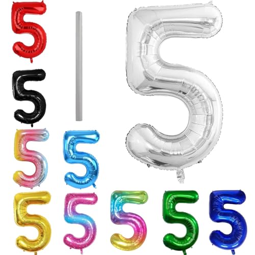 Geburtstag zahlen Luftballon 5 jahre-Silber XXL Jumbo Folienballon 40 Zoll – 101 cm Luftballons 5 Geburtstag Junge Mädchen Babyparty Geburtstagsdeko Jubiläumsparty Dekoration Geburtstag zahlen Luftballon 5 jahre-Silber XXL Jumbo Folienballon 40 Zoll – 101 cm Luftballons 5 Geburtstag Junge Mädchen Babyparty Geburtstagsdeko Jubiläumsparty Dekoration von Shixpiov