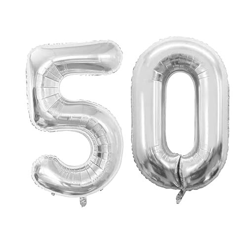 Geburtstag zahlen Luftballon 50 jahre-Silber XXL Jumbo Folienballon 40 Zoll – 101 cm Luftballons 50 Geburtstag Junge Mädchen Babyparty Geburtstagsdeko Jubiläumsparty Dekoration Geburtstag zahlen Luftballon 50 jahre-Silber XXL Jumbo Folienballon 40 Zoll – 101 cm Luftballons 50 Geburtstag Junge Mädchen Babyparty Geburtstagsdeko Jubiläumsparty Dekoration von Shixpiov