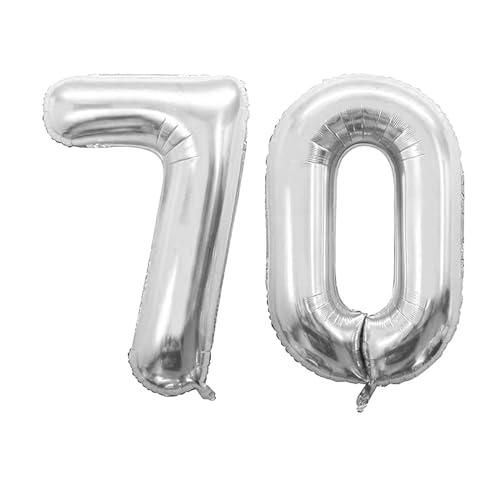 Geburtstag zahlen Luftballon 70 jahre-Silber XXL Jumbo Folienballon 40 Zoll – 101 cm Luftballons 70 Geburtstag Junge Mädchen Babyparty Geburtstagsdeko Jubiläumsparty Dekoration Geburtstag zahlen Luftballon 70 jahre-Silber XXL Jumbo Folienballon 40 Zoll – 101 cm Luftballons 70 Geburtstag Junge Mädchen Babyparty Geburtstagsdeko Jubiläumsparty Dekoration von Shixpiov