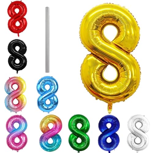 Geburtstag zahlen Luftballon 8 jahre-Gold XXL Jumbo Folienballon 40 Zoll – 101 cm Luftballons 8 Geburtstag Junge Mädchen Babyparty Geburtstagsdeko Jubiläumsparty Dekoration Geburtstag zahlen Luftballon 8 jahre-Gold XXL Jumbo Folienballon 40 Zoll – 101 cm Luftballons 8 Geburtstag Junge Mädchen Babyparty Geburtstagsdeko Jubiläumsparty Dekoration von Shixpiov