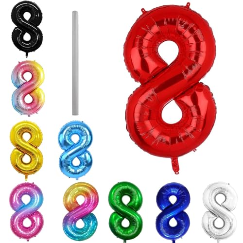 Geburtstag zahlen Luftballon 8 jahre-Rot XXL Jumbo Folienballon 40 Zoll – 101 cm Luftballons 8 Geburtstag Junge Mädchen Babyparty Geburtstagsdeko Jubiläumsparty Dekoration Geburtstag zahlen Luftballon 8 jahre-Rot XXL Jumbo Folienballon 40 Zoll – 101 cm Luftballons 8 Geburtstag Junge Mädchen Babyparty Geburtstagsdeko Jubiläumsparty Dekoration von Shixpiov