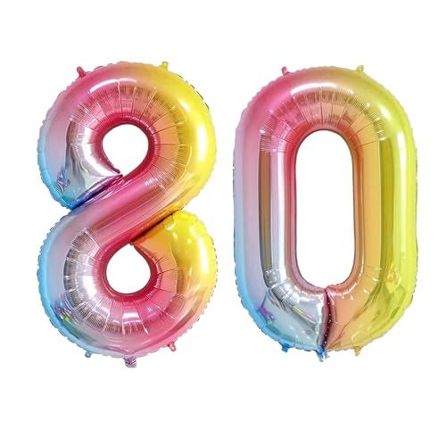 Geburtstag zahlen Luftballon 80 jahre-Farbverlauf XXL Jumbo Folienballon 40 Zoll – 101 cm Luftballons 80 Geburtstag Junge Mädchen Babyparty Geburtstagsdeko Jubiläumsparty Dekoration Geburtstag zahlen Luftballon 80 jahre-Farbverlauf XXL Jumbo Folienballon 40 Zoll – 101 cm Luftballons 80 Geburtstag Junge Mädchen Babyparty Geburtstagsdeko Jubiläumsparty Dekoration von Shixpiov