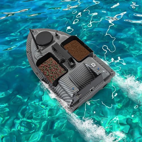 Futterboot KöDerboot Baitboat FischerköDer Boot RC Karpfenangeln Fischfinder Kabellos Nachtangeln FischköDer Bait Boat Mit Fernbedienung GPS Angeln KöDer FischköDerboot LED 52W 600M (Grau) von Shiyinge